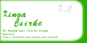 kinga csirke business card